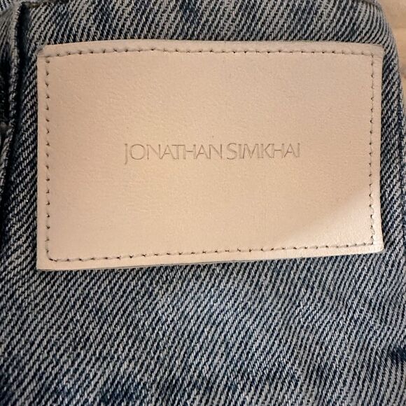 JONATHAN SIMKHAI High-Waisted Belted Straight Leg Blue Jeans. Size 24. Like New! - Picture 7 of 12